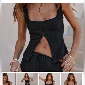 NWOT Flattering Linen top